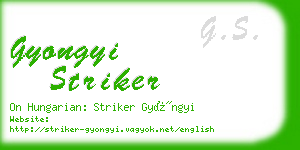 gyongyi striker business card